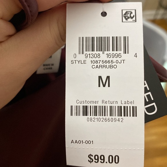 Bar III Faux-Leather Square-Neck Sleeveless Dress Size M - Picture 4 of 4